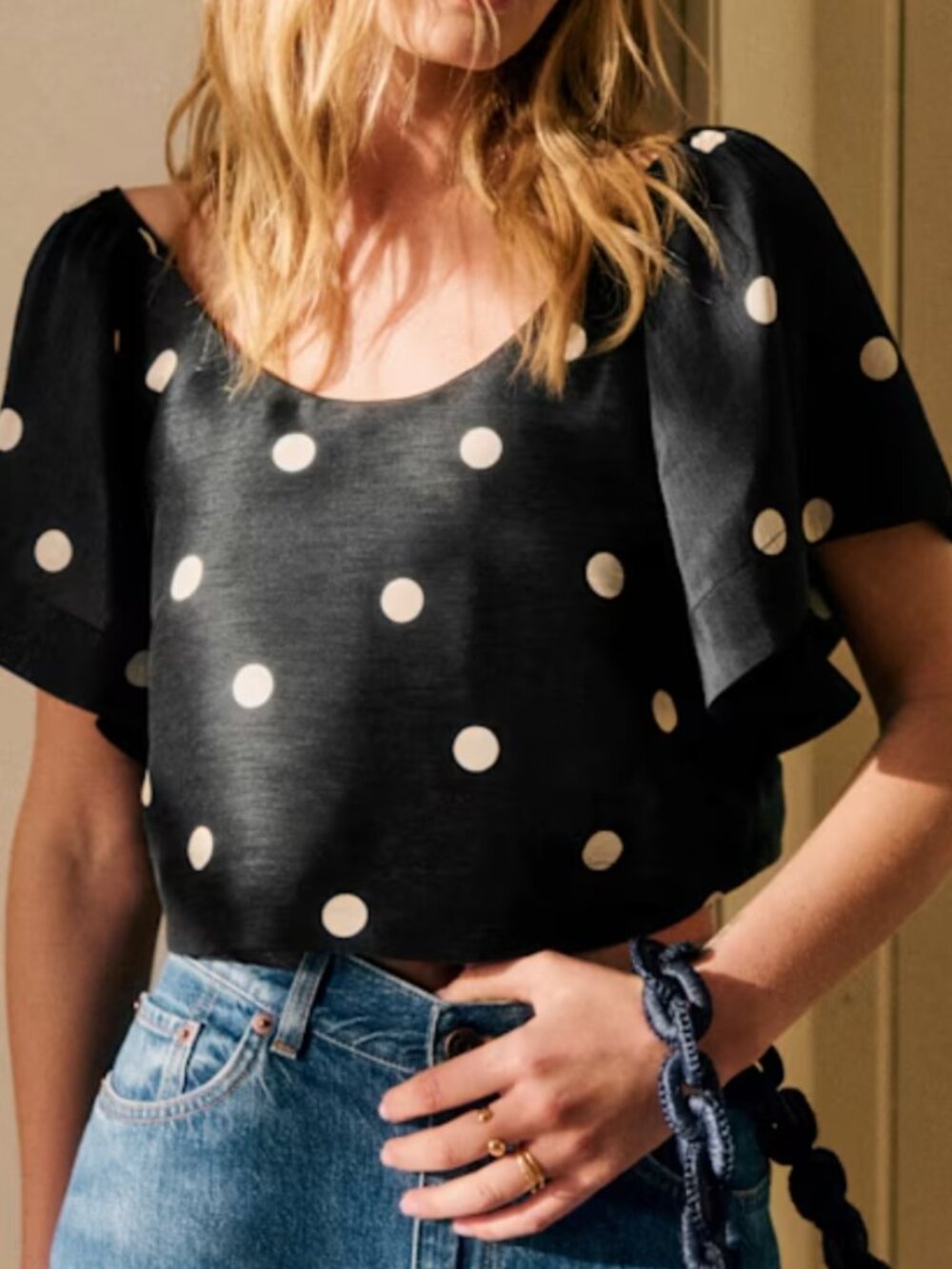 SEZANE CURLY BLOUSE | NWT | Size 8 / 40 | Silk